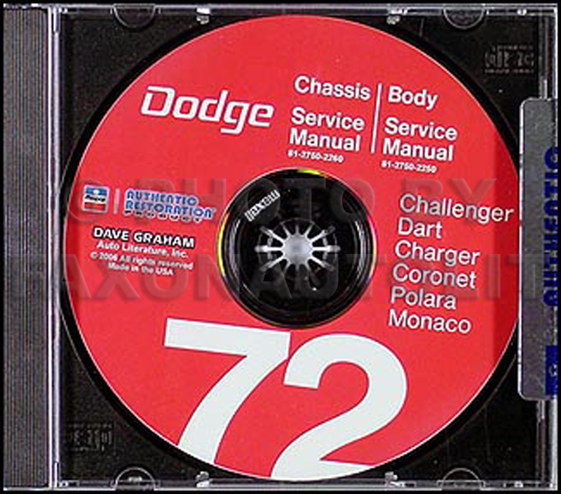 1972 Dodge Car Repair Manual on CD-ROM