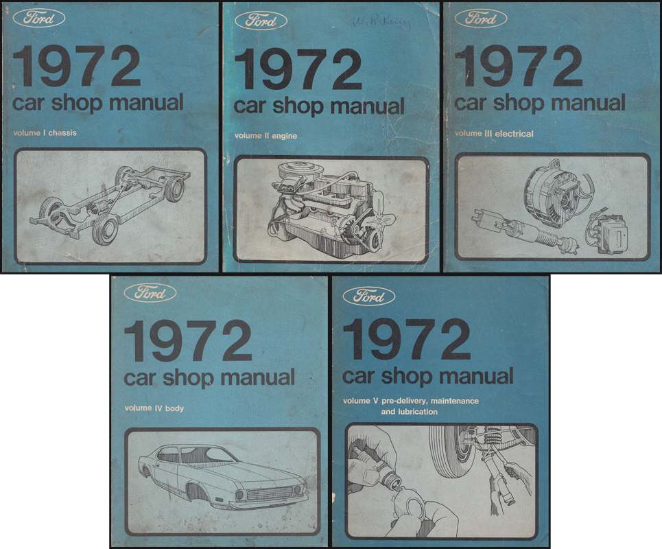 1972 Ford Lincoln Mercury All Car Repair Shop Manual Original 5 Volume Set