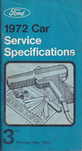 1972 Ford Lincoln Mercury Service Specs Manual Original