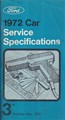 1972 Ford Lincoln Mercury Service Specs Manual Original