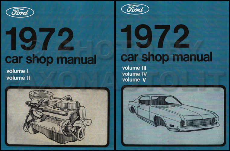 1972 Ford Lincoln Mercury Car Repair Shop Manual Reprint 5-Volume 2-Book Set