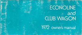 1972 Ford Econoline and Club Wagon Owner's Manual Original