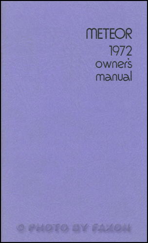 1972 Mercury Meteor Rideau Montcalm Owner's Manual Original Canadian