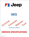 1972 Jeep Service Specifications Manual Reprint