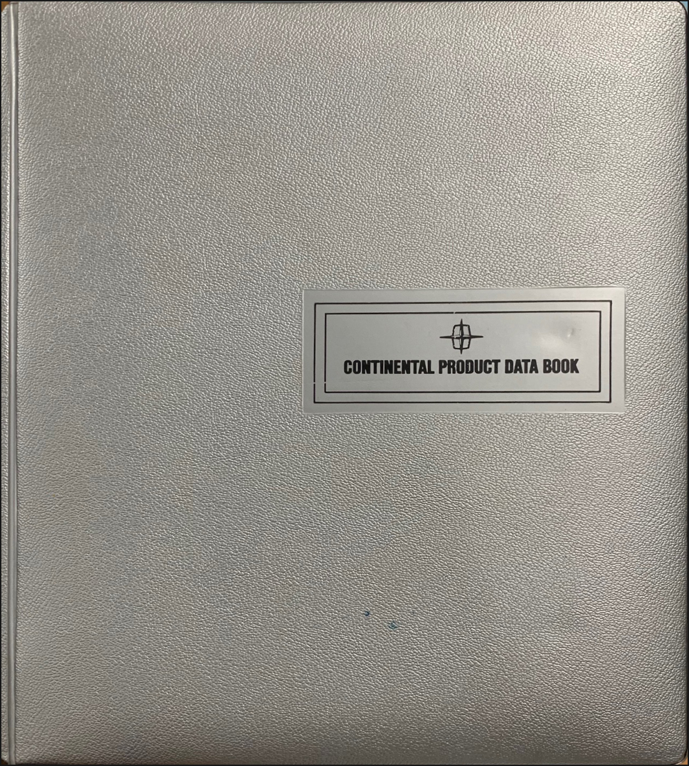 1972 Lincoln Continental Data Book Original