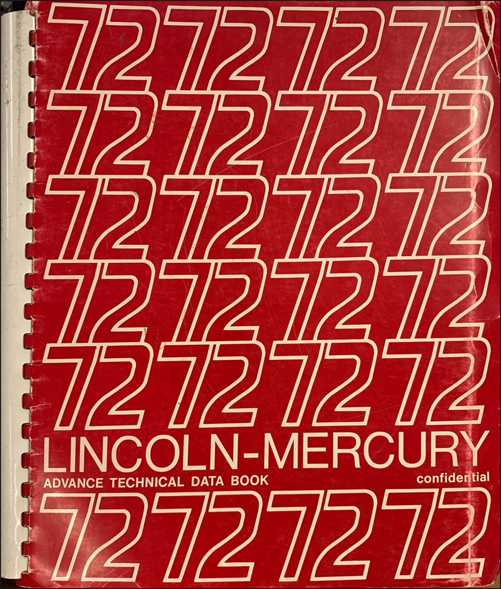 1972 Lincoln-Mercury Advance Technical Data Book Original includes Pantera