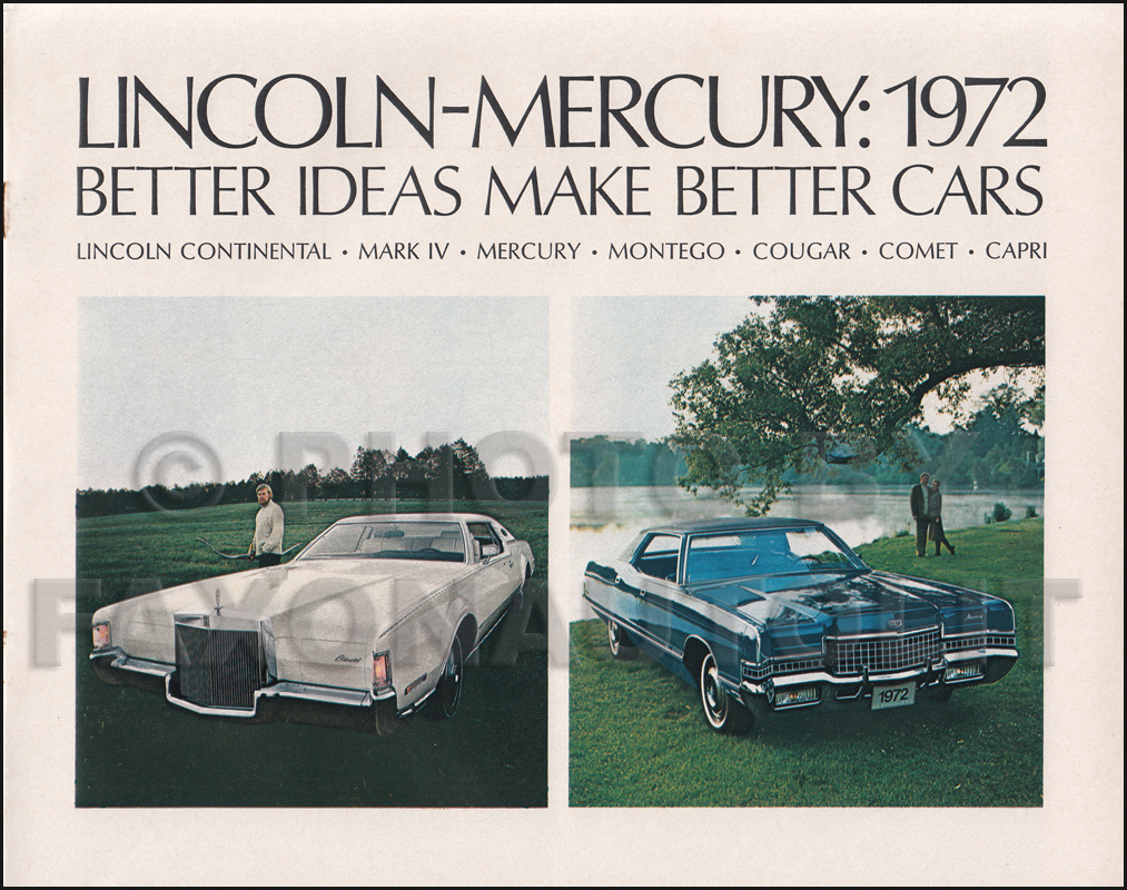 1972 Lincoln Mark IV/Continental Mercury Sales Brochure Original