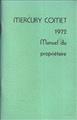 1972 Mercury Comet Owner's Manual Original FRENCH Language Canadian