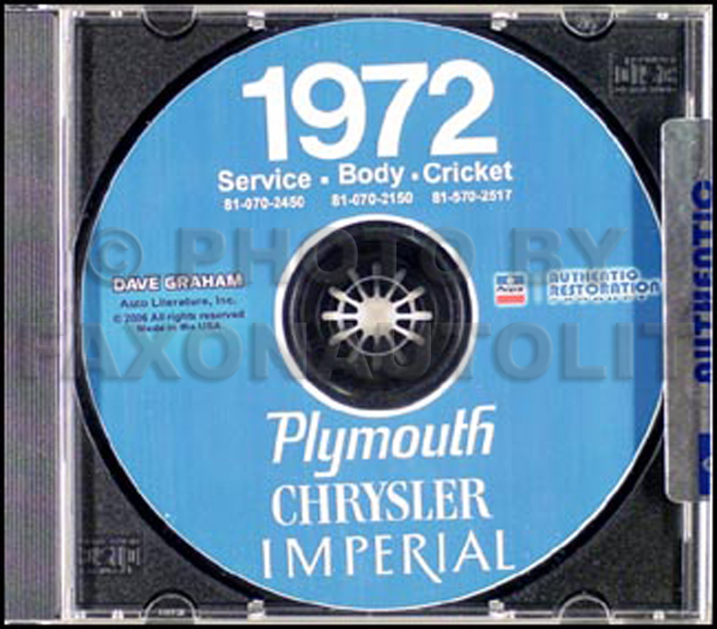 1972 Chrysler & Plymouth Shop Manual on CD-ROM 