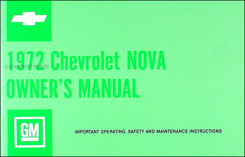 1972 Chevy Nova & SS Owner's Manual Reprint