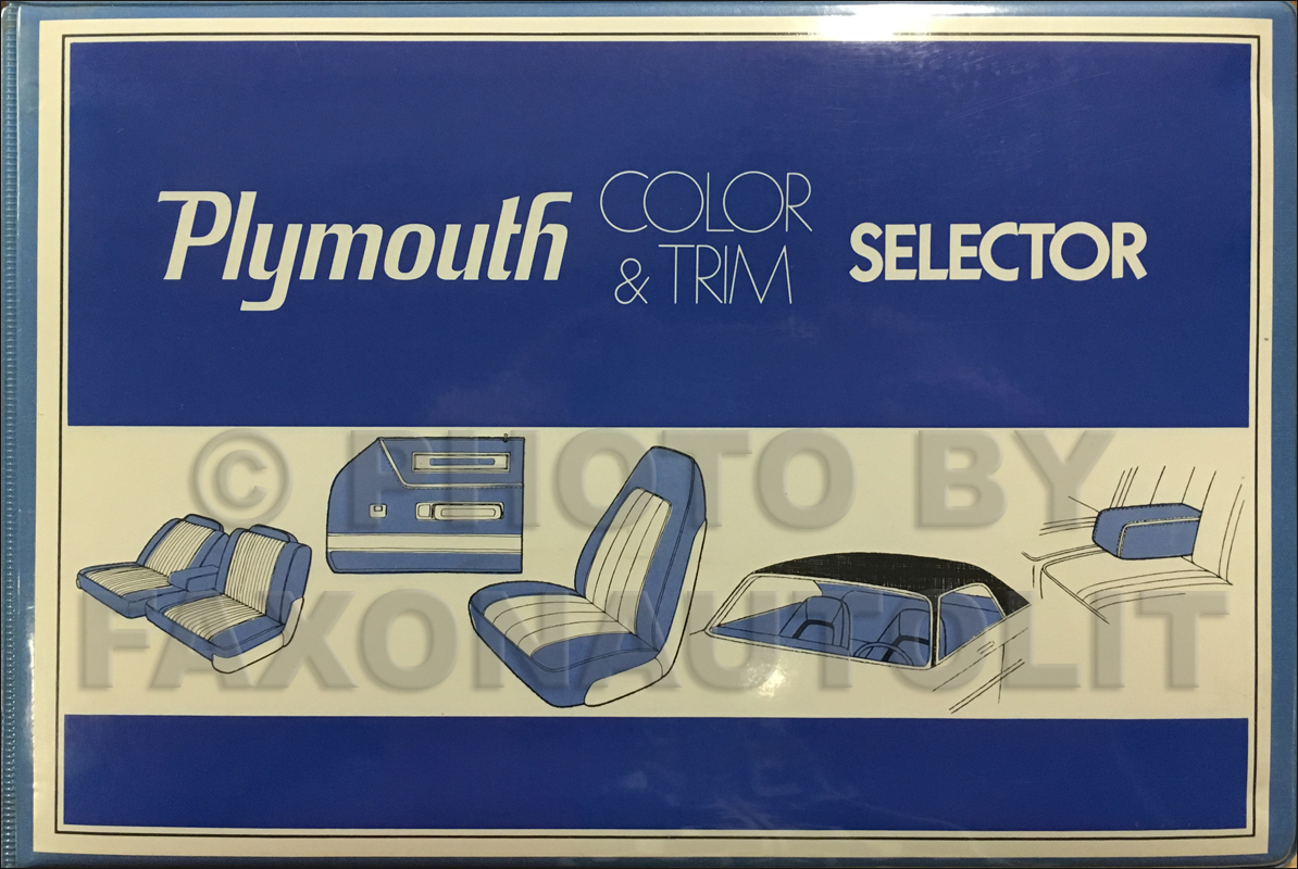 1972 Plymouth Color & Upholstery Album Original