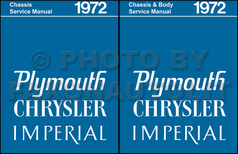 1972 Plymouth Chrysler Repair Manual Reprint Set for All Models