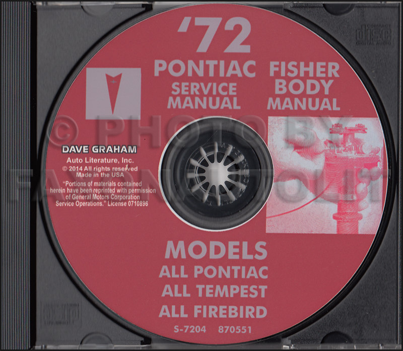 1972 Pontiac CD-ROM Shop & Body Manuals - All Models