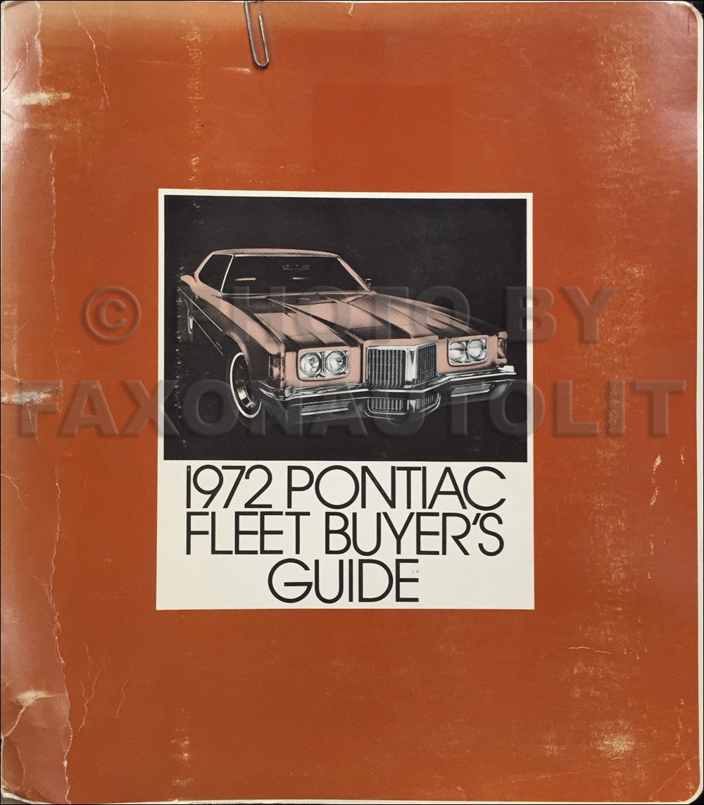 1972 Pontiac Fleet Buyer's Guide Dealer Album Original