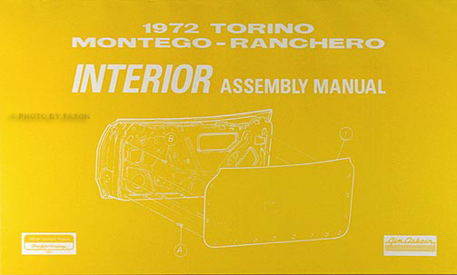 1972 Ford Interior Assembly Manual Torino Gran Torino Montego Ranchero