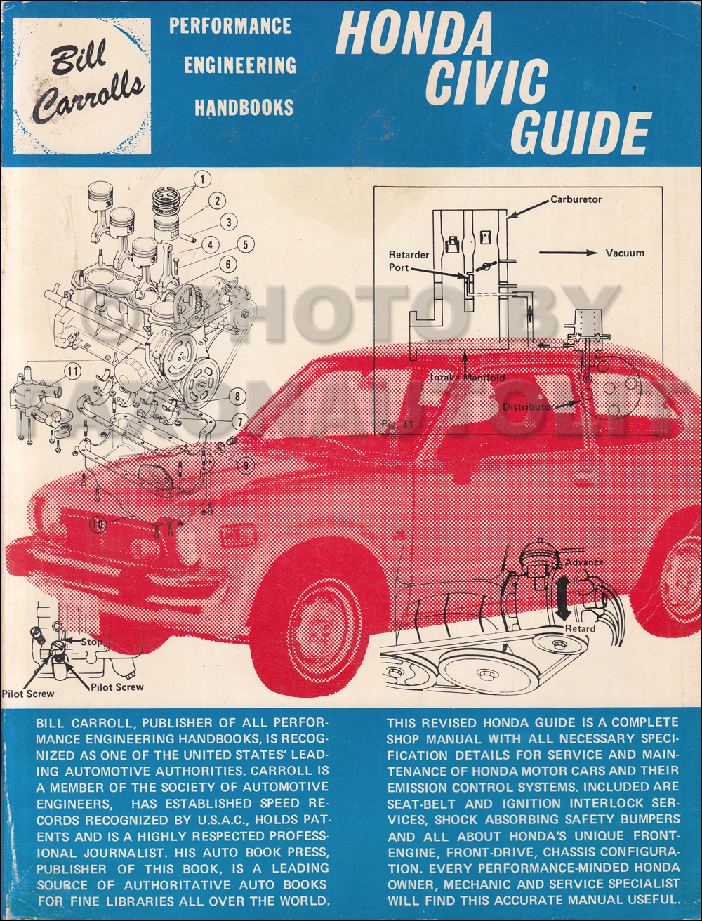 1978 Honda Civic 1200 Repair Manual Original 