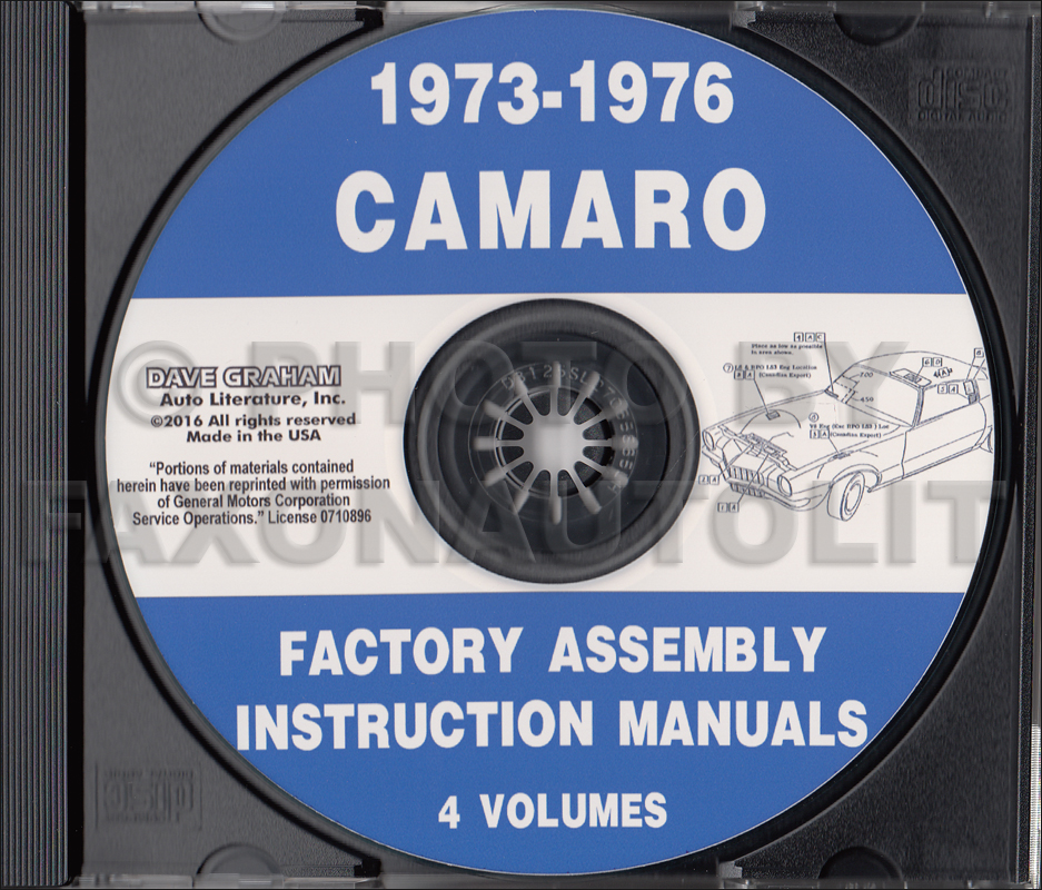 1973-1976 Camaro Factory Assembly Manuals on CD