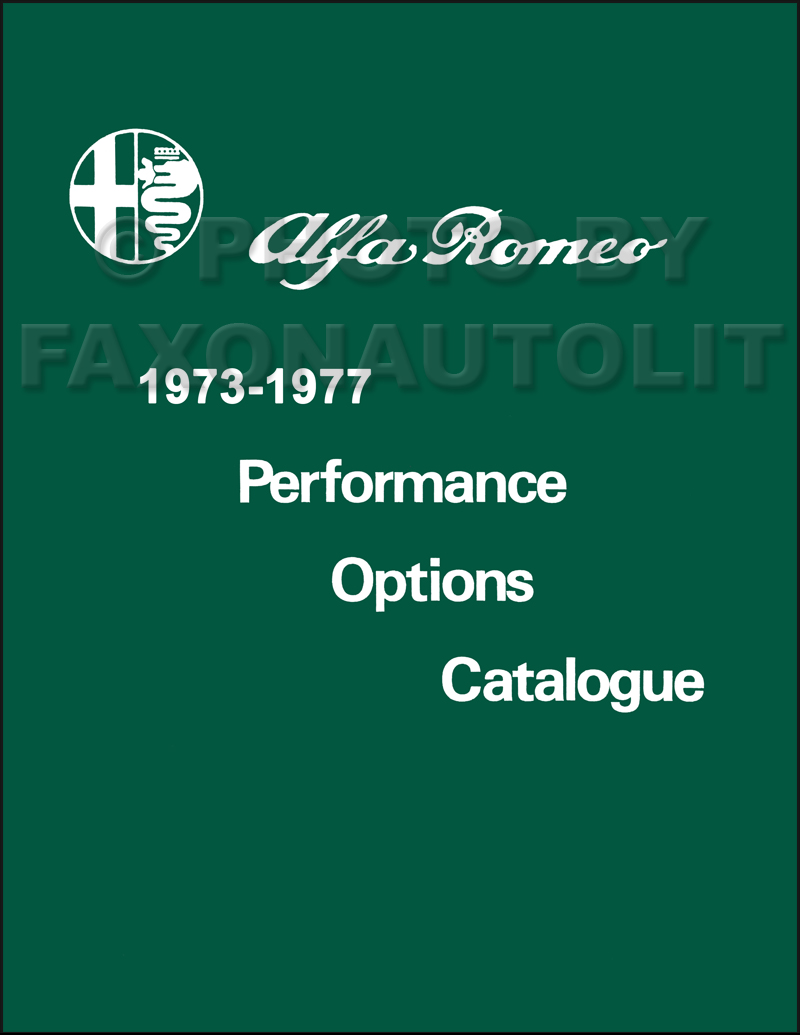 1973-1977 Alfa Romeo Performance Options Catalogue Reprint