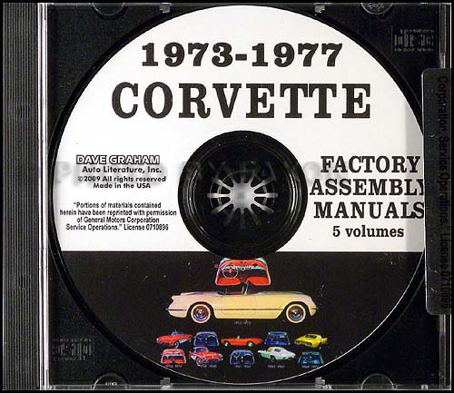 1973-1977 Chevrolet Corvette Assembly Manual on CD-ROM