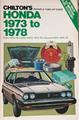 Chilton's Repair & Tune-Up Guide Honda 1973-1978 Civic and Accord