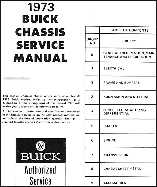 1973 Buick Shop Manual CD 73 Regal Century Centurion Riviera LeSabre Electra 