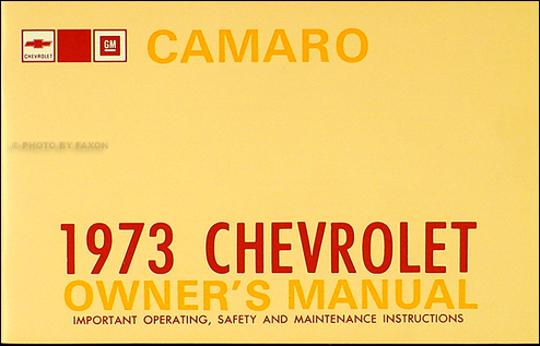 1973 Camaro Owner's Manual Reprint LT RS Z28