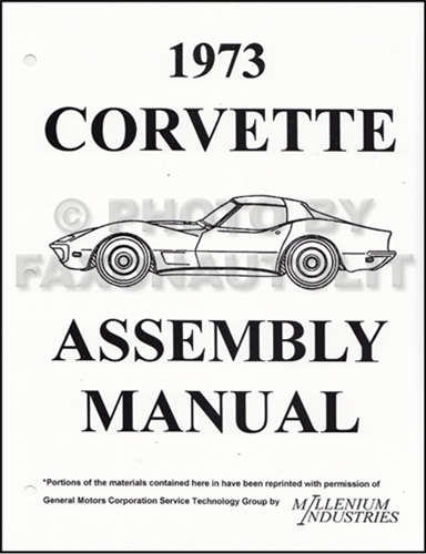 1973 Corvette Factory Assembly Manual Reprint Looseleaf