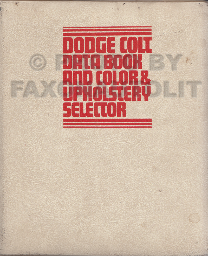 1973 Dodge Colt Color & Upholstery Album and Data Book Original