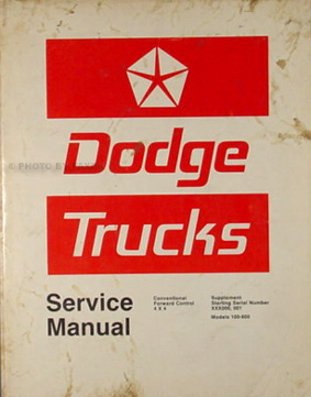 1973 Dodge Truck Shop Manual Original Supplement 100-800