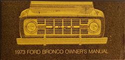 1973 Ford Bronco Owner's Manual Original