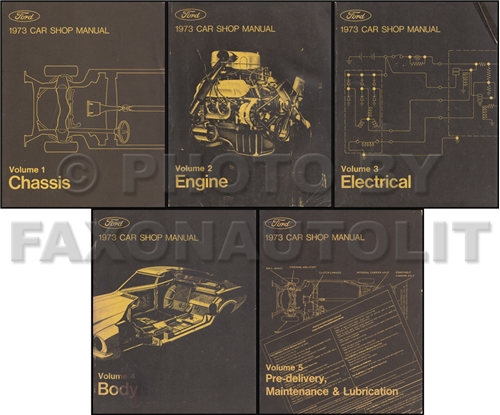 1973 Ford Lincoln Mercury All Car Repair Shop Manual Original 5 Volume Set