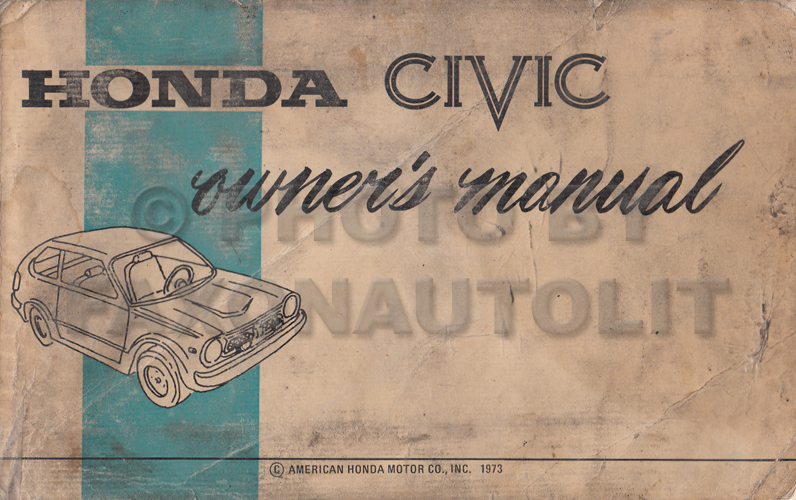 1974 Honda Civic 1200 Owner's Manual Original