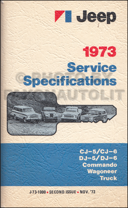 1973 Jeep Service Specifications Manual Original