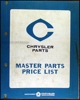 1973 Dodge, Plymouth, Chrysler Car Parts Book Original Binder