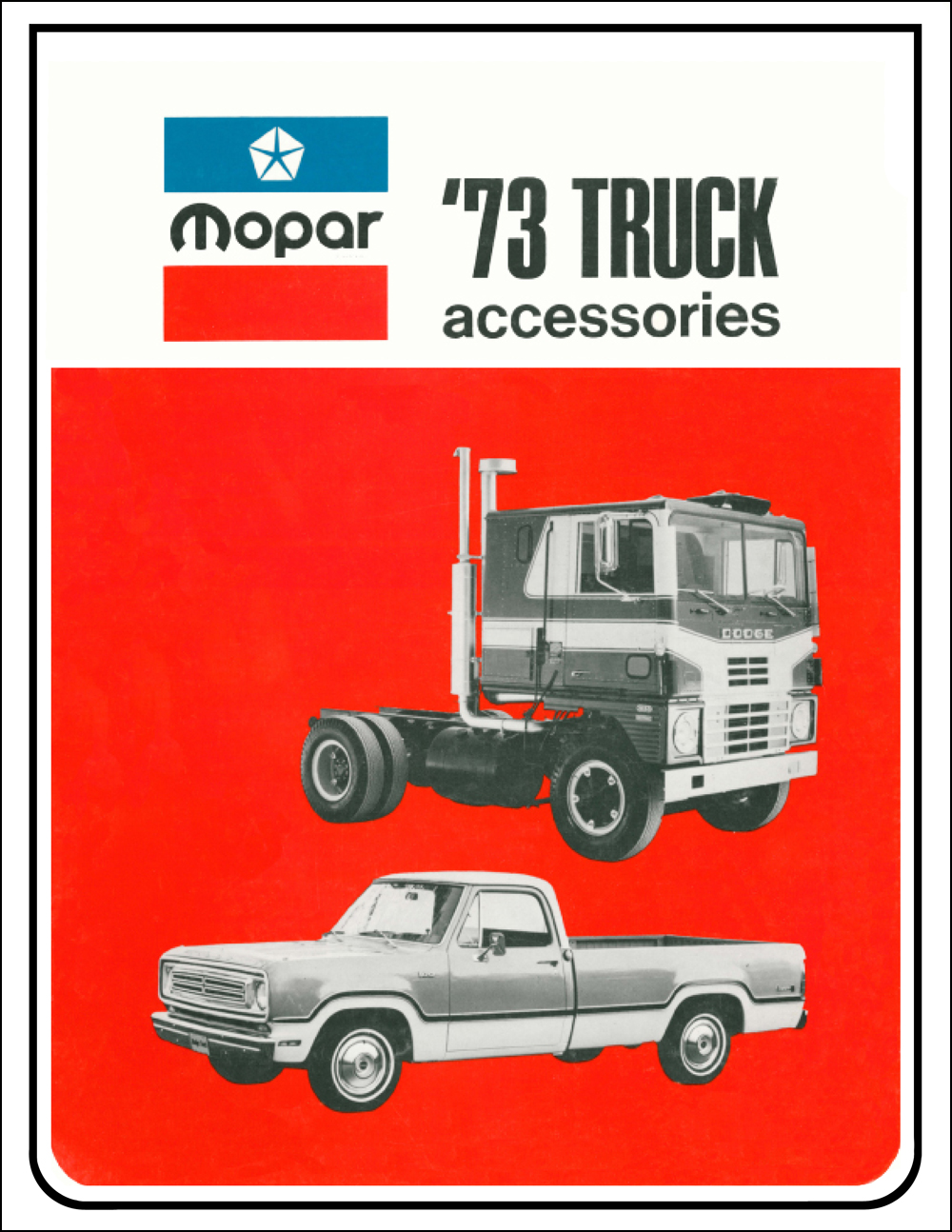 1973 Dodge Truck and Van Accesories Parts Book Reprint