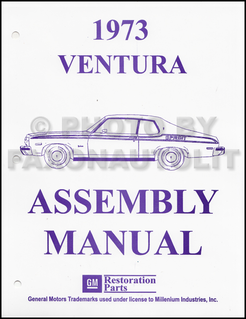 1973 Pontiac Ventura Assembly Manual Reprint