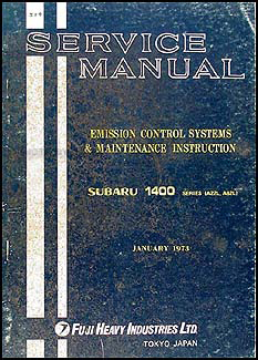 1973 Subaru Emissions & Maintenance Manual Original 