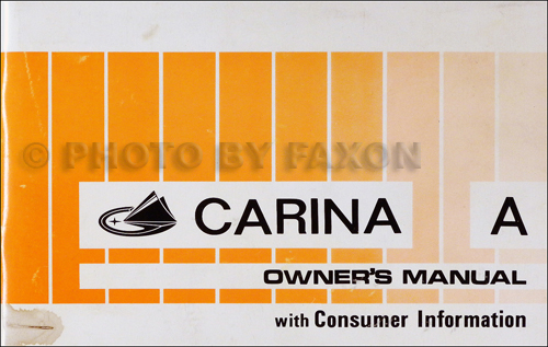 1973 Toyota Carina Owner's Manual Original