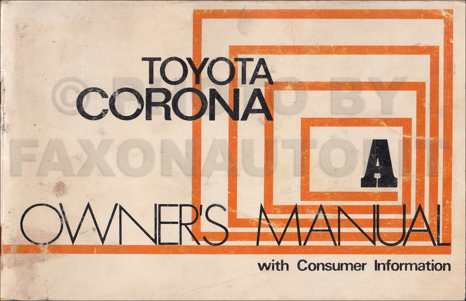 1973 Toyota Corona Owner's Manual Original RT 85 95 89V
