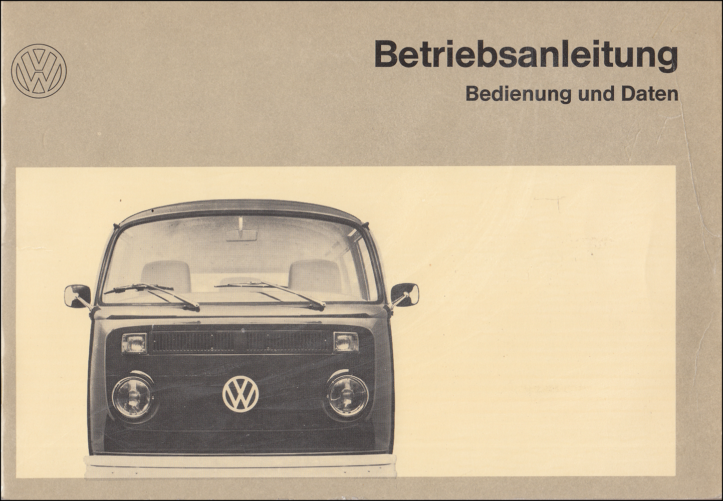 1973 Volkswagen Bus Owner's Manual in GERMAN Original