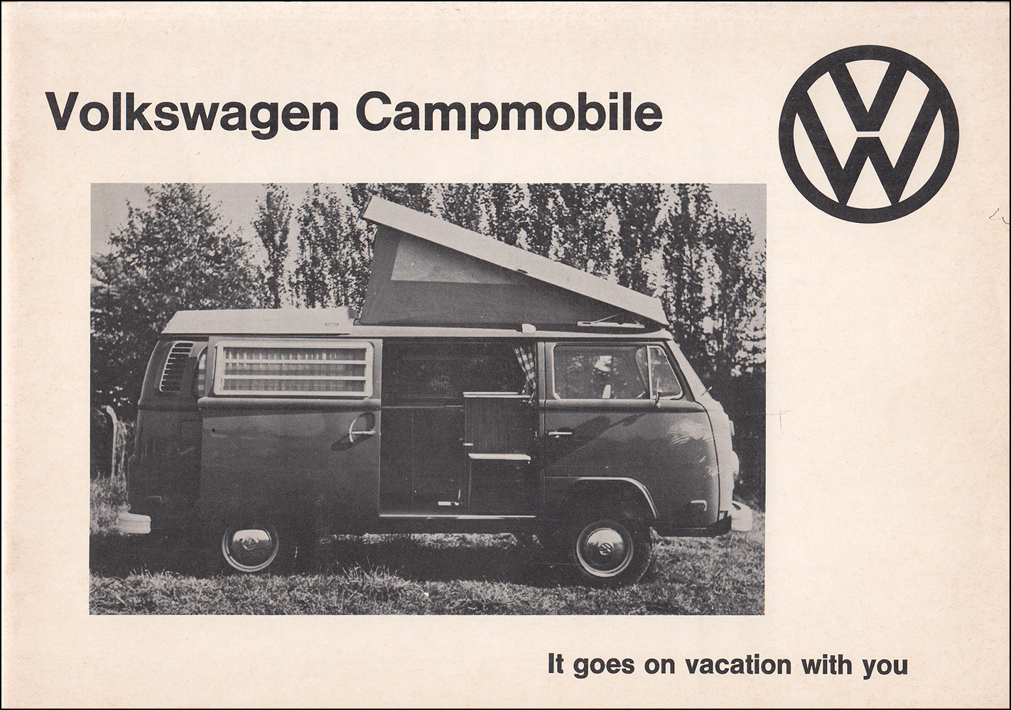 1973 Volkswagen Campmobile Owner's Manual Supplement Original