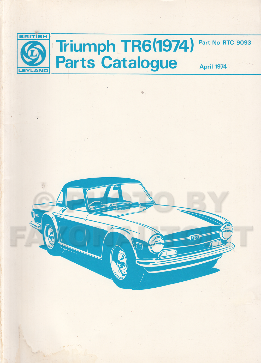 1974-1975 Triumph TR6 Parts Book Original