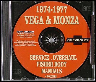 1974-1977 Vega & Monza CD Shop Manuals