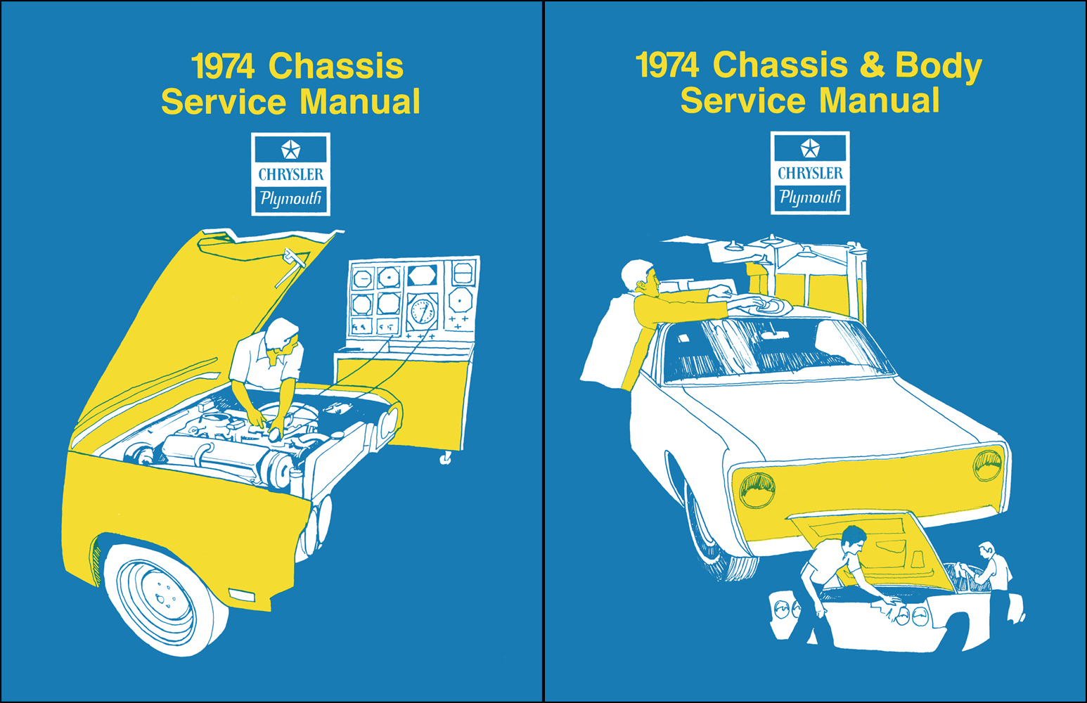 1974 Plymouth and Chrysler Repair Shop Manual Reprint 2 Volume Set
