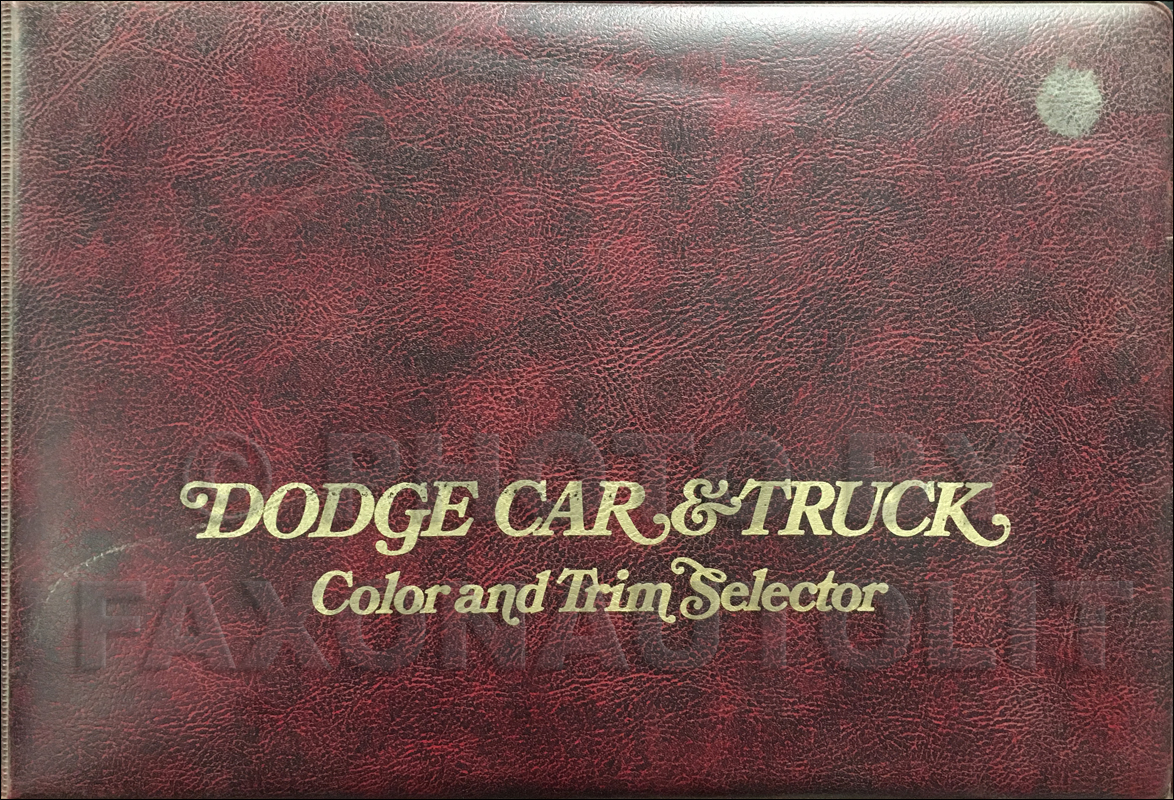 1974 Dodge Color & Upholstery Album Original