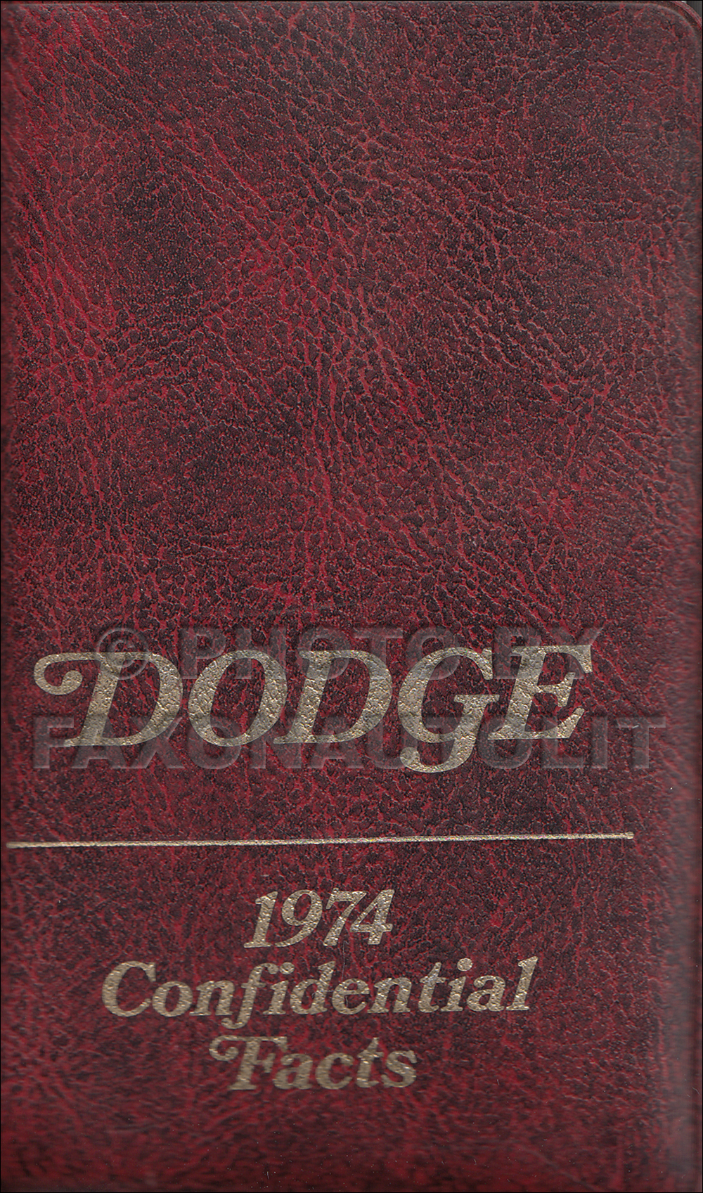 1974 Dodge Pocket Size Salesmen's Confidential Facts Guide Original