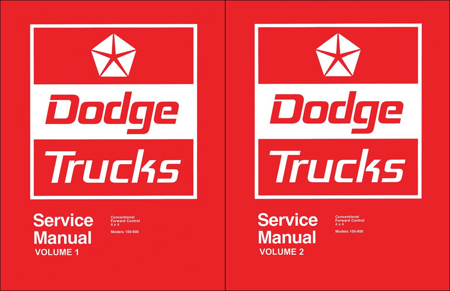 1974 Dodge Pickup Truck Shop Manual Reprint 100-800 