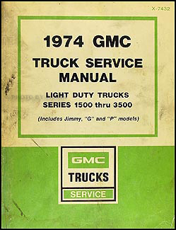 1974 GMC 1500-3500 Repair Shop Manual Original Pickup Jimmy Suburban Van FC