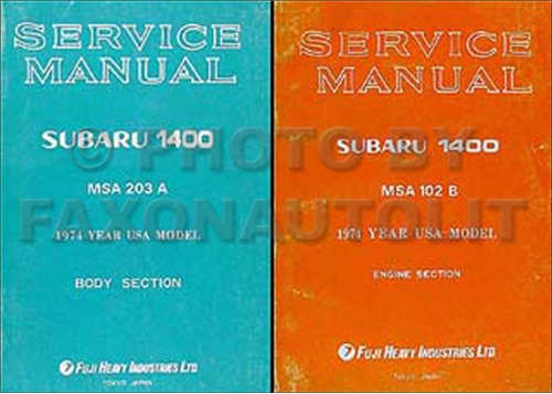 1974 Subaru 1400 Repair Manual Original Supplement 2 Volume Set 