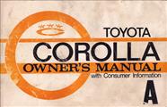 1974 Toyota Corolla Owner's Manual Original 